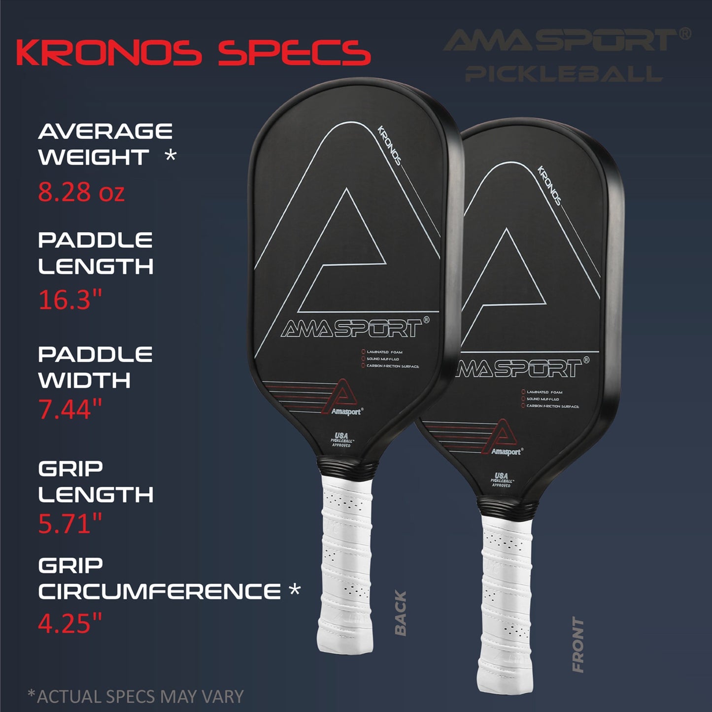 AMASPORT KRONOS Paddle | PA016 | USAPA Approved