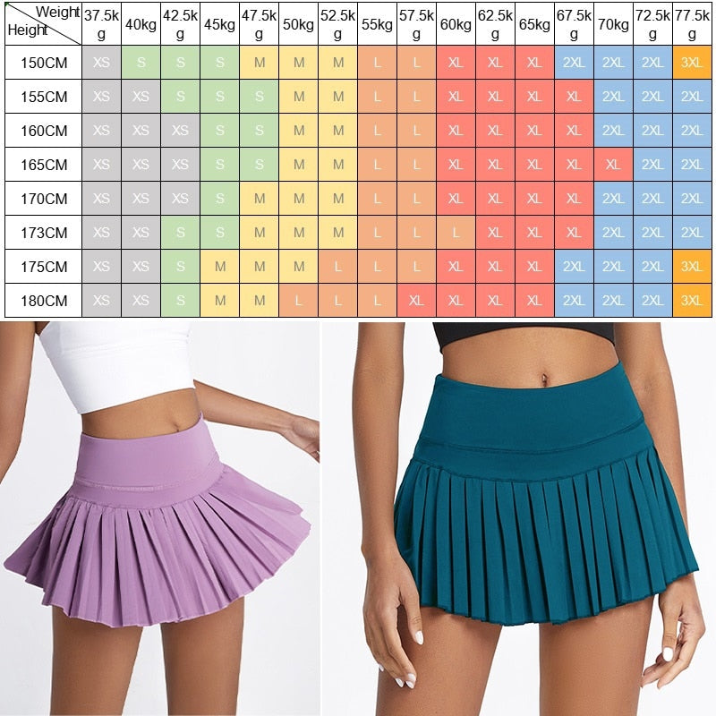 Women Sports Fitness Shorts Pocket High Waist Skort